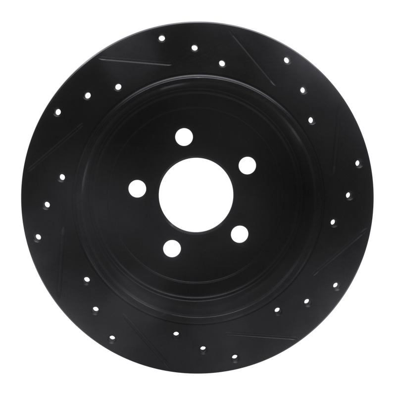 Picture of R1 07-12 Dodge Nitro Rear Left Drilled & Slotted Black Brake Rotor