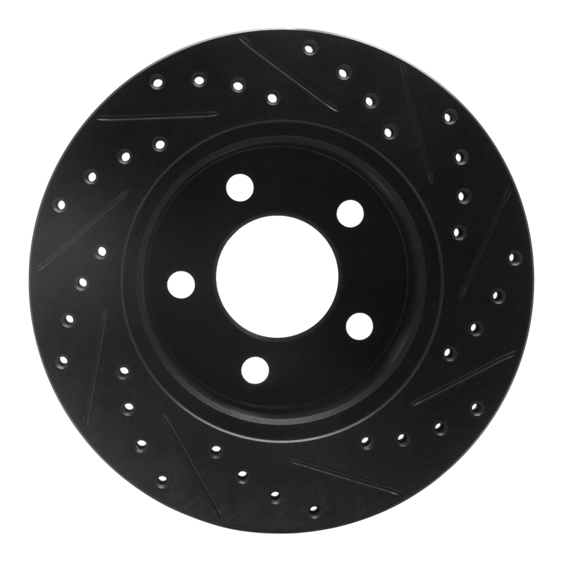 Picture of R1 90-99 Jeep Cherokee Front Left Drilled & Slotted Black Brake Rotor