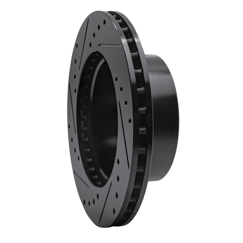 Picture of R1 90-99 Jeep Cherokee Front Right Drilled & Slotted Black Brake Rotor