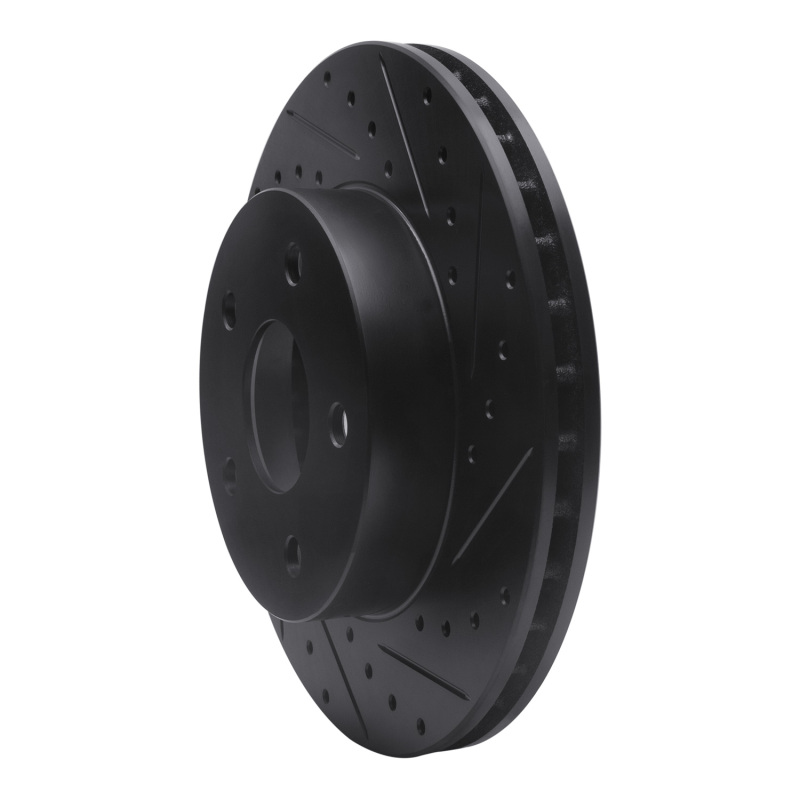 Picture of R1 99-04 Jeep Grand Cherokee Front Right Drilled & Slotted Black Brake Rotor