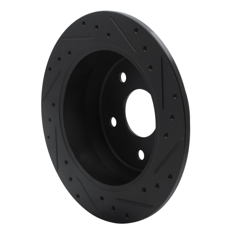 Picture of R1 99-04 Jeep Grand Cherokee Rear Left Drilled & Slotted Black Brake Rotor