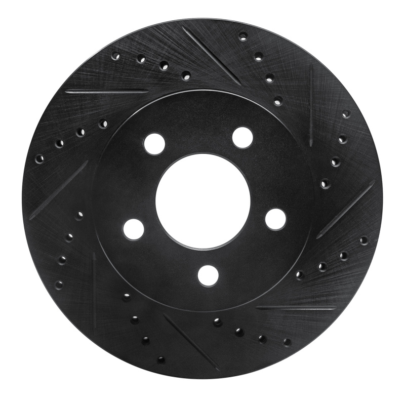 Picture of R1 02-07 Jeep Liberty Front Right Drilled & Slotted Black Brake Rotor