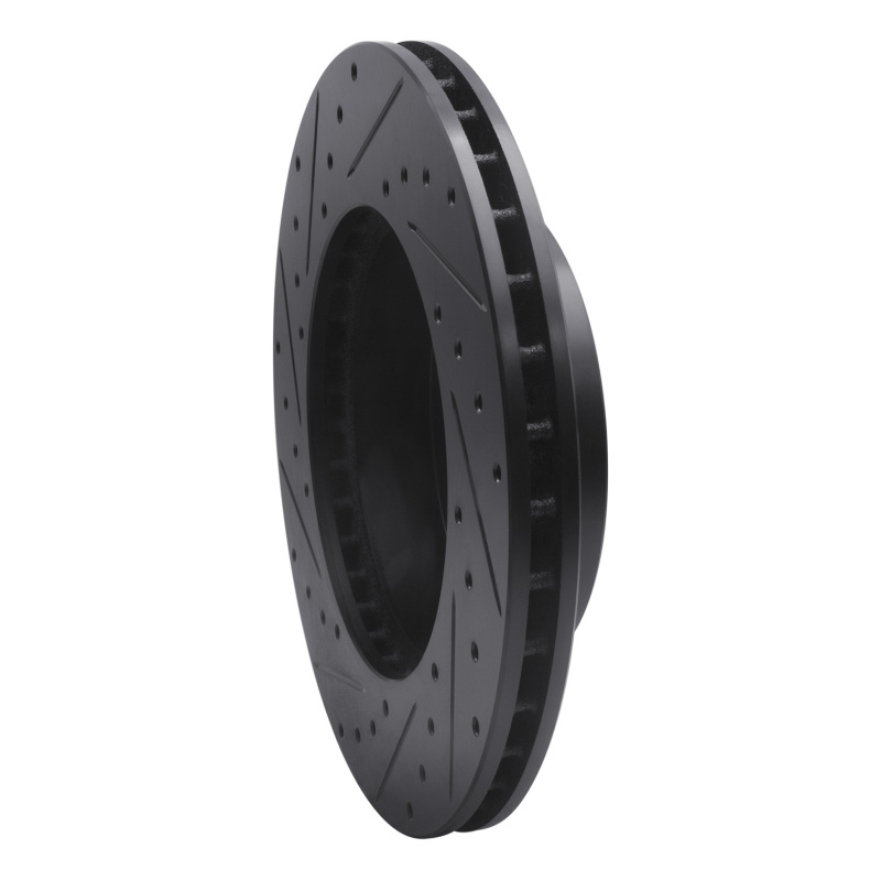 Picture of R1 99-04 Jeep Grand Cherokee Front Right Drilled & Slotted Black Brake Rotor