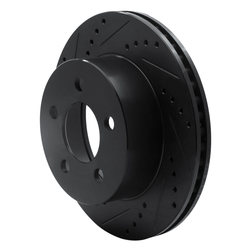 Picture of R1 99-06 Jeep Cherokee Front Left Drilled & Slotted Black Brake Rotor