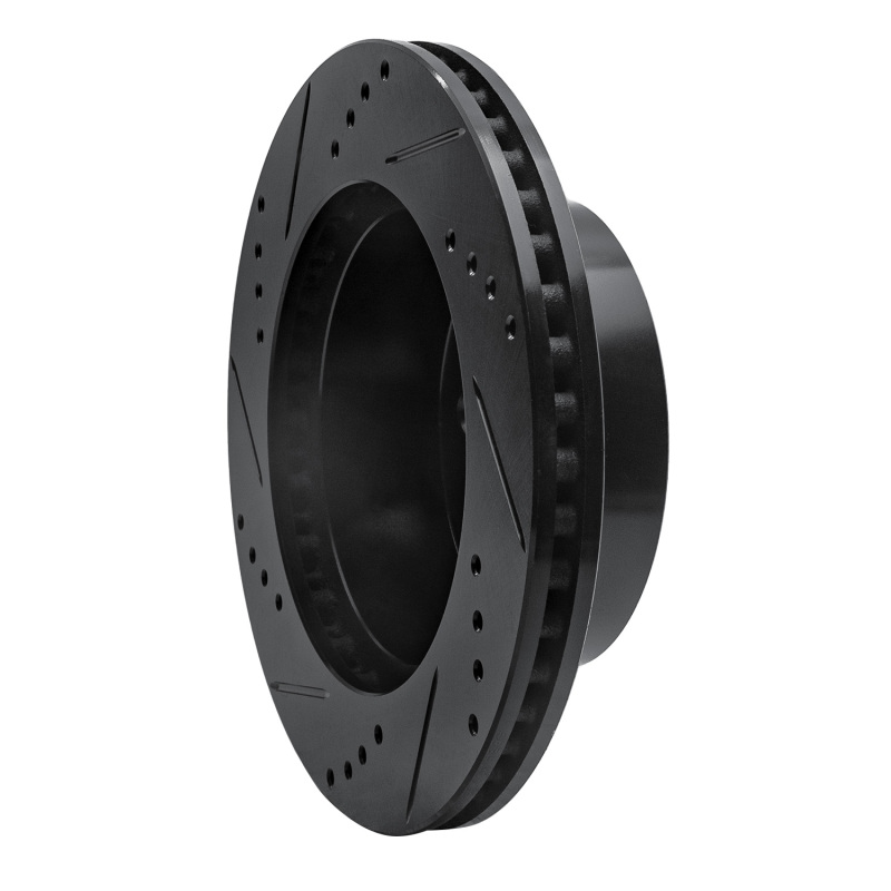 Picture of R1 99-06 Jeep Wrangler Front Right Drilled & Slotted Black Brake Rotor