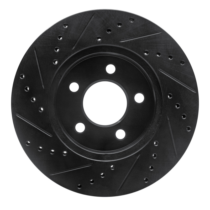 Picture of R1 02-07 Jeep Liberty Front Right Drilled & Slotted Black Brake Rotor