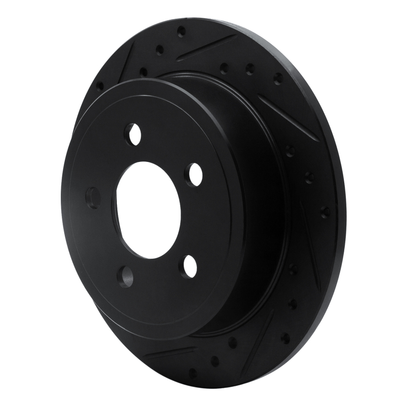Picture of R1 03-07 Jeep Liberty Rear Left Drilled & Slotted Black Brake Rotor