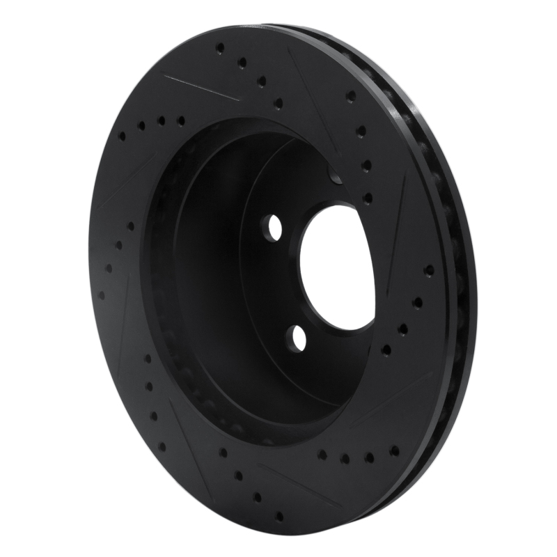 Picture of R1 99-06 Jeep Cherokee Front Left Drilled & Slotted Black Brake Rotor