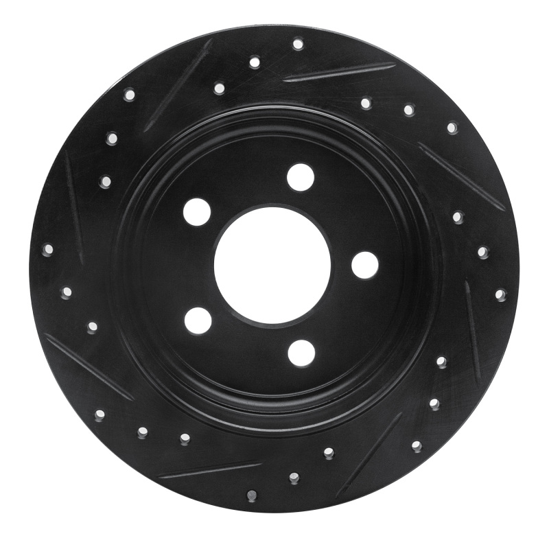Picture of R1 03-07 Jeep TJ (Canada - See Wrangler for US) Rear Right Drilled & Slotted Black Brake Rotor