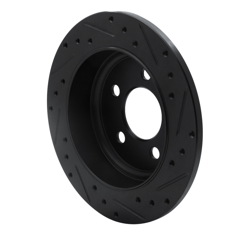 Picture of R1 03-07 Jeep Liberty Rear Left Drilled & Slotted Black Brake Rotor