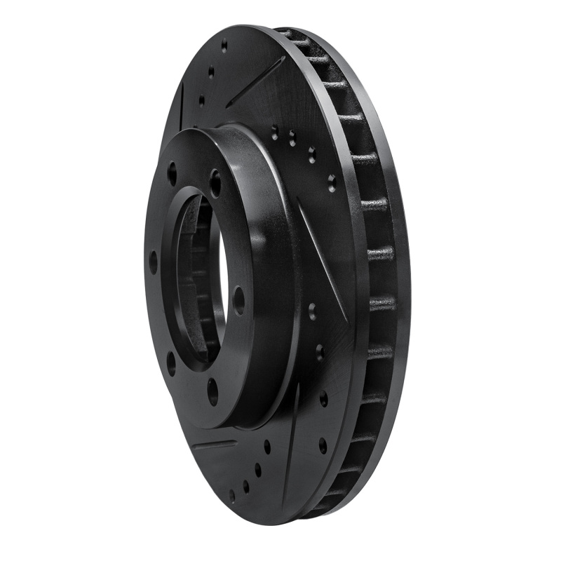 Picture of R1 71-91 Chevrolet K10 Front Left Drilled & Slotted Black Brake Rotor