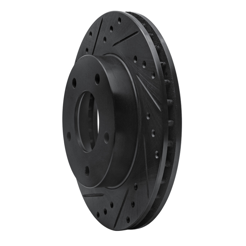 Picture of R1 77-80 Buick Electra Rear Left Drilled & Slotted Black Brake Rotor