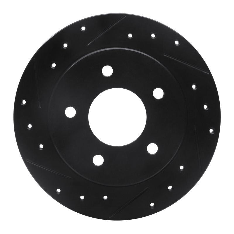 Picture of R1 88-94 Buick Regal Rear Left Drilled & Slotted Black Brake Rotor