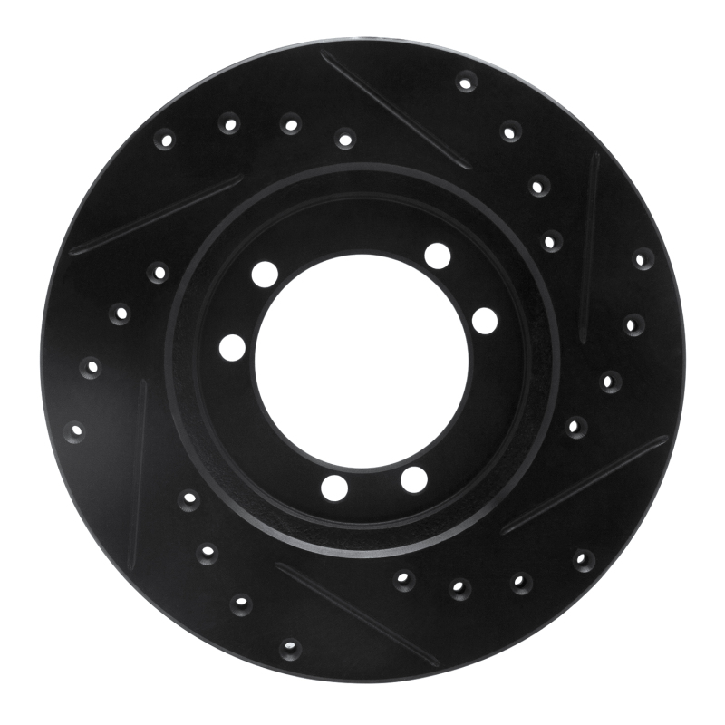 Picture of R1 92-04 Hummer H1 Rear/Front Left Drilled & Slotted Black Brake Rotor