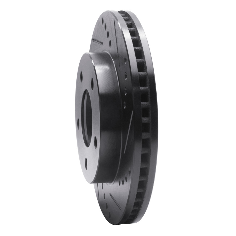 Picture of R1 83-96 Buick LeSabre Front Right Drilled & Slotted Black Brake Rotor