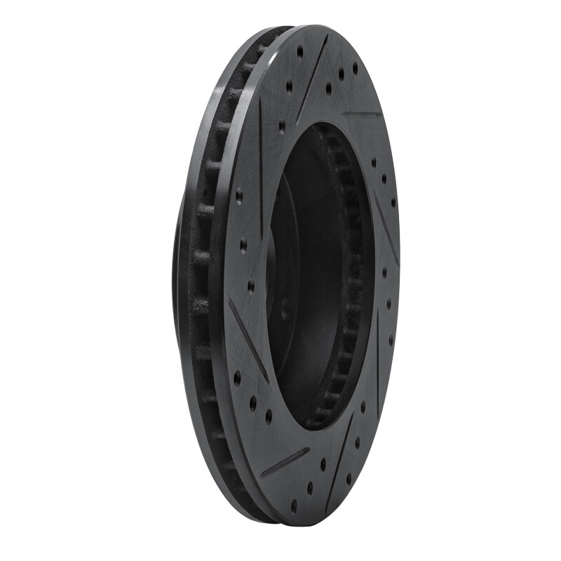 Picture of R1 77-80 Buick LeSabre Rear Right Drilled & Slotted Black Brake Rotor