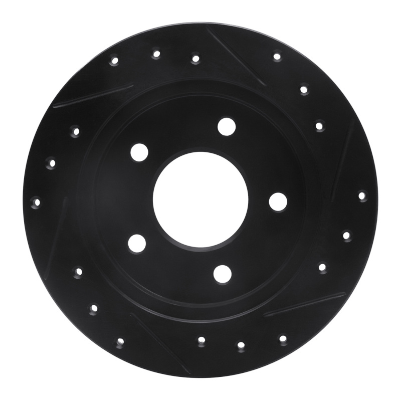 Picture of R1 88-94 Buick Regal Rear Left Drilled & Slotted Black Brake Rotor