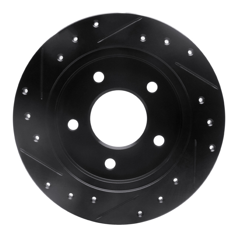 Picture of R1 88-94 Buick Regal Rear Right Drilled & Slotted Black Brake Rotor