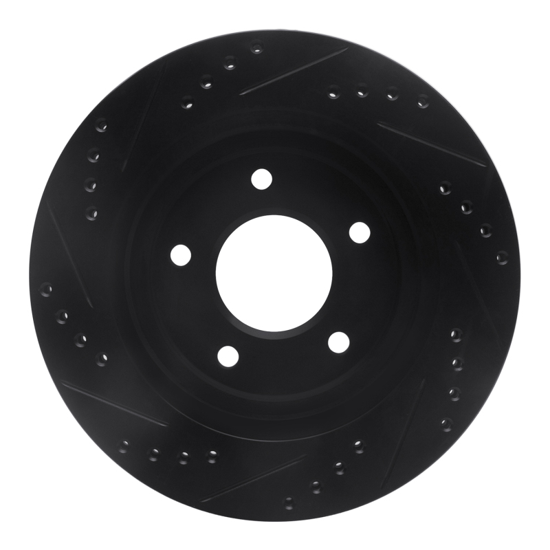 Picture of R1 94-01 Buick Regal Front Right Drilled & Slotted Black Brake Rotor