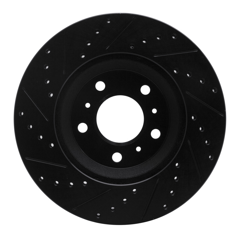 Picture of R1 06-16 Buick Lucerne Front Right Drilled & Slotted Black Brake Rotor