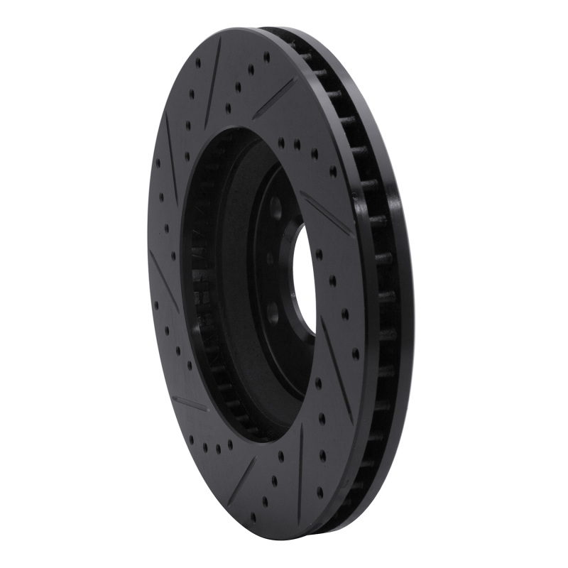 Picture of R1 06-16 Buick Lucerne Front Right Drilled & Slotted Black Brake Rotor
