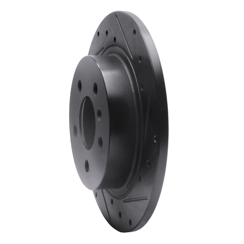 Picture of R1 06-11 Buick Lucerne Rear Right Drilled & Slotted Black Brake Rotor
