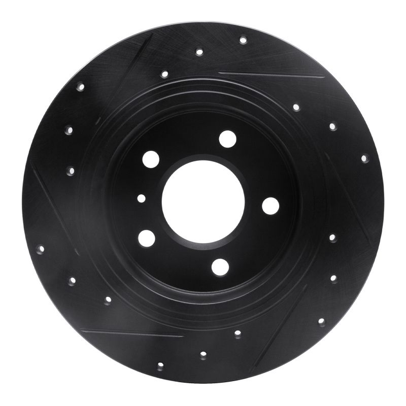 Picture of R1 06-11 Buick Lucerne Rear Right Drilled & Slotted Black Brake Rotor