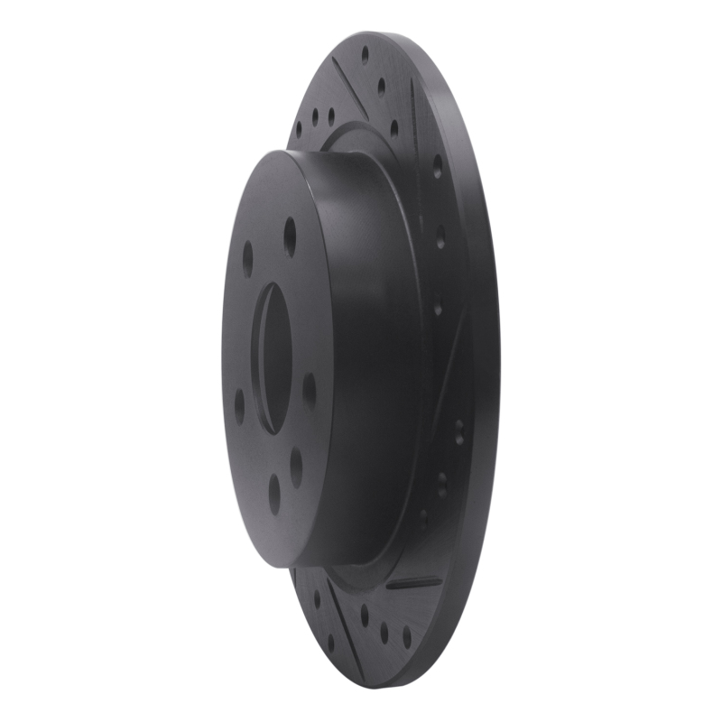 Picture of R1 11-16 Buick LaCrosse Rear Right Drilled & Slotted Black Brake Rotor
