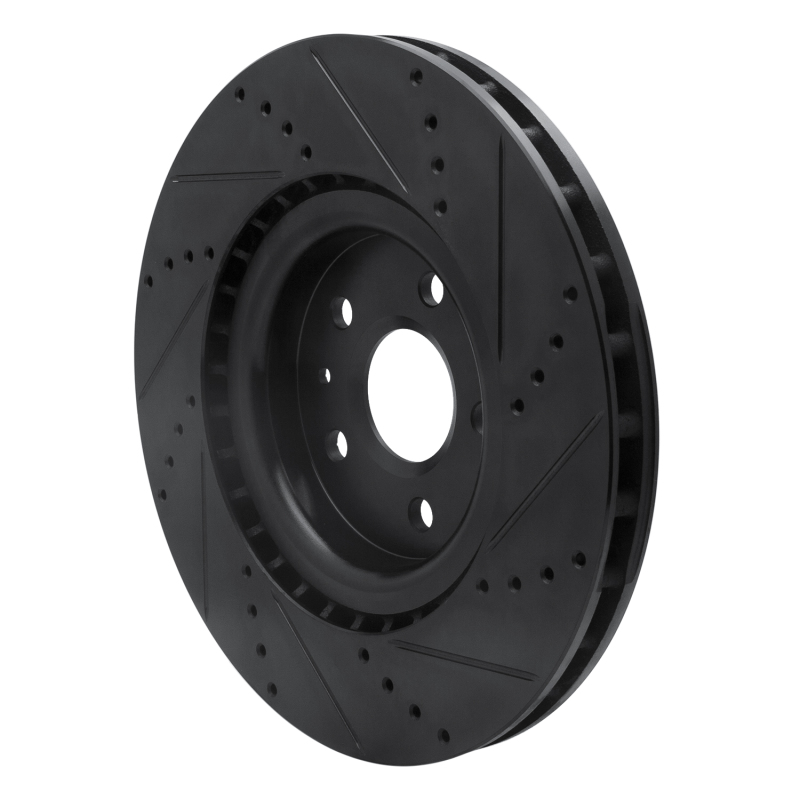 Picture of R1 09-17 Buick Regal Front Left Drilled & Slotted Black Brake Rotor