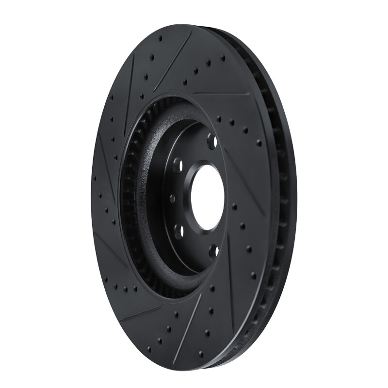 Picture of R1 13-19 Buick Regal Front Right Drilled & Slotted Black Brake Rotor