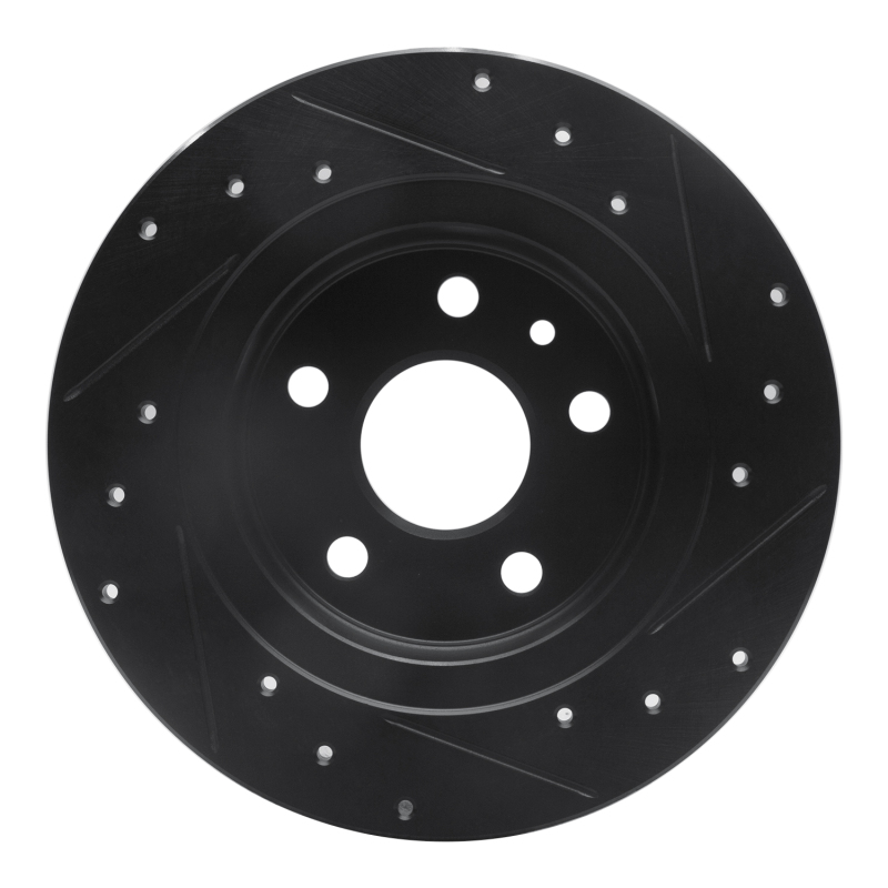 Picture of R1 11-22 Buick Encore Rear Left Drilled & Slotted Black Brake Rotor