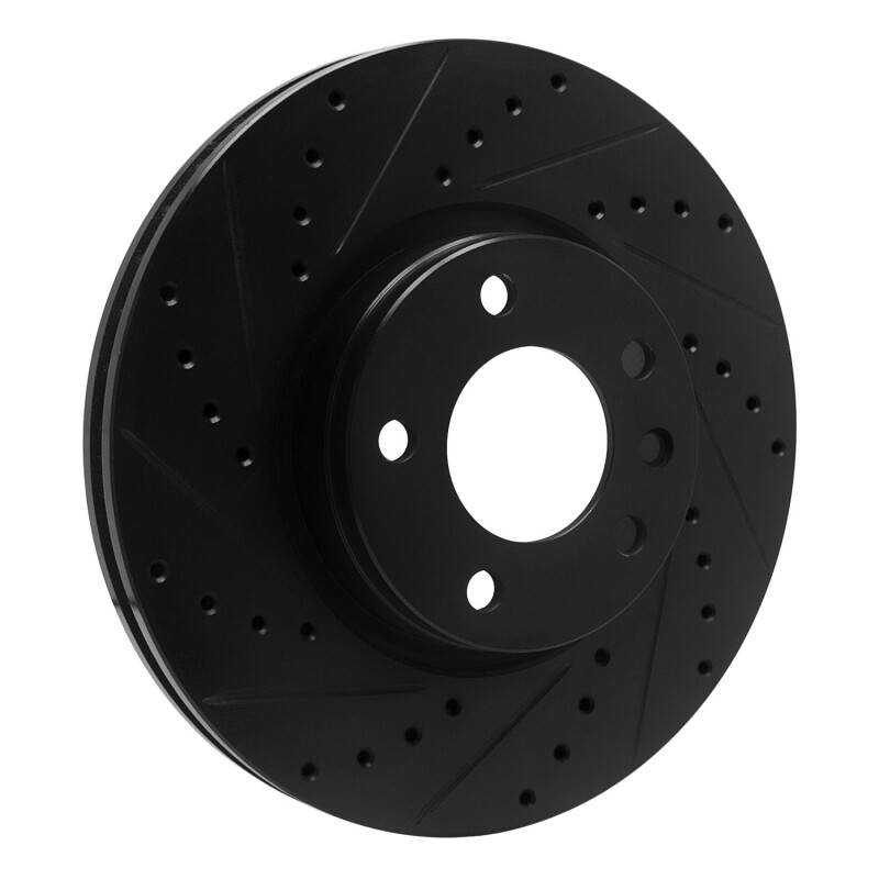 Picture of R1 97-01 Cadillac CATERA Front Left Drilled & Slotted Black Brake Rotor