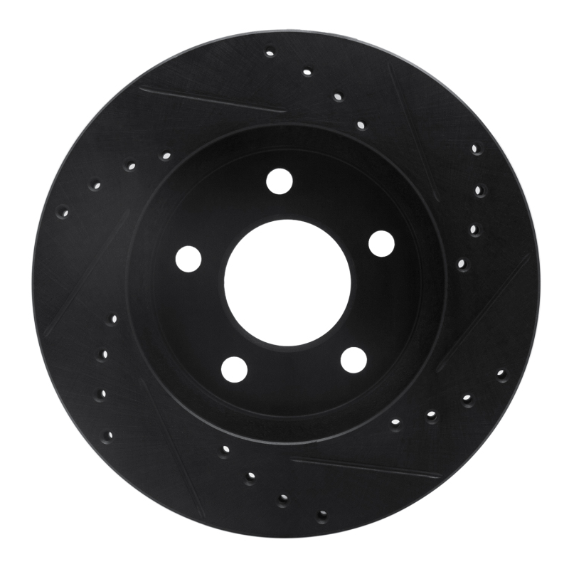 Picture of R1 01-07 Buick Rendezvous Front Left Drilled & Slotted Black Brake Rotor