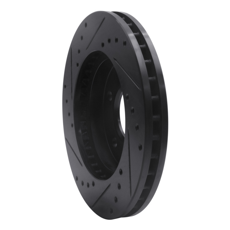 Picture of R1 01-07 Buick Rendezvous Front Right Drilled & Slotted Black Brake Rotor