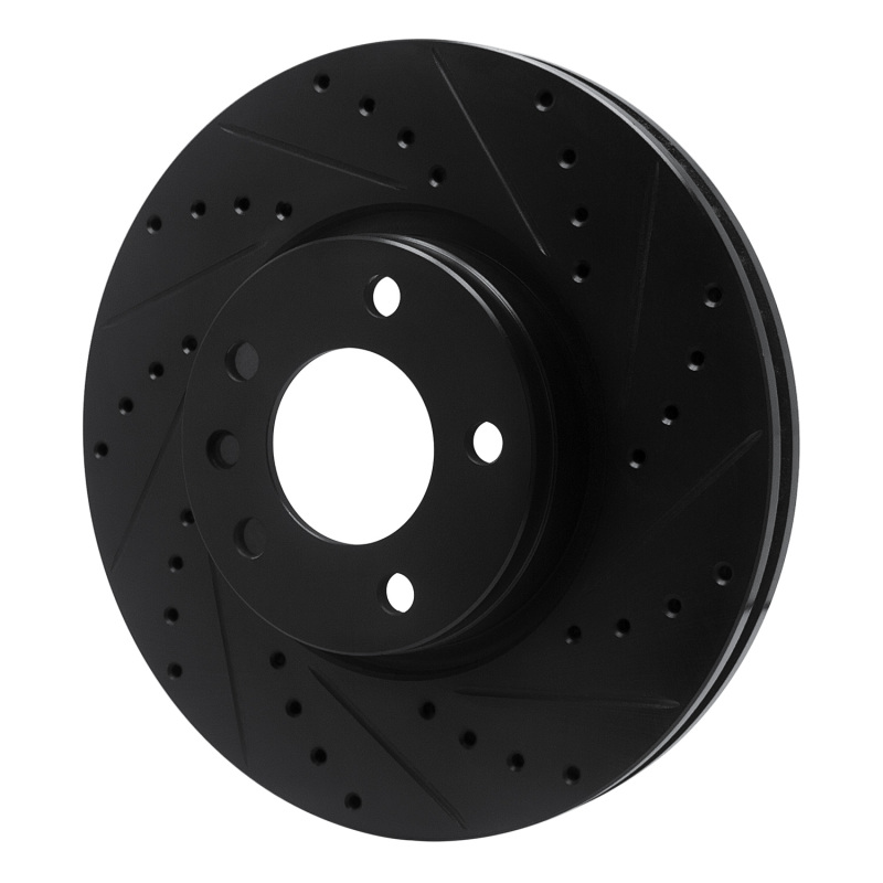 Picture of R1 97-01 Cadillac CATERA Front Right Drilled & Slotted Black Brake Rotor