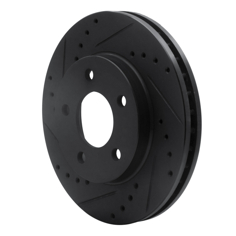 Picture of R1 01-07 Buick Rendezvous Front Left Drilled & Slotted Black Brake Rotor