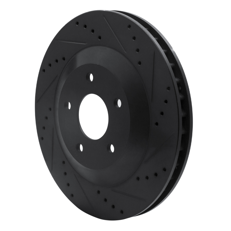 Picture of R1 97-09 Cadillac XLR Left Front Drilled & Slotted Black Brake Rotor