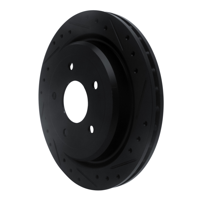 Picture of R1 97-13 Cadillac XLR Rear Right Drilled & Slotted Black Brake Rotor