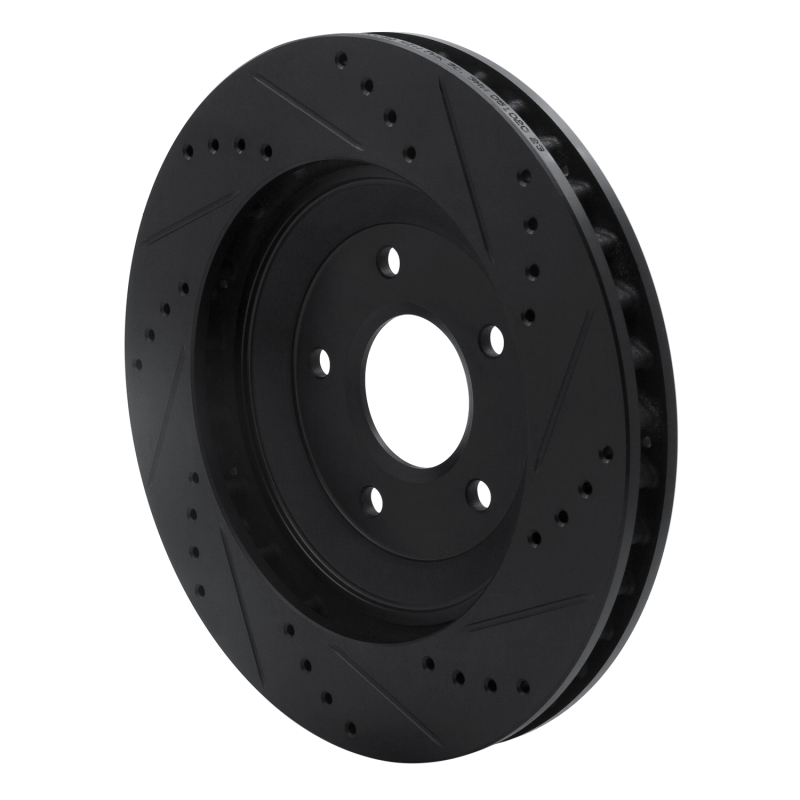 Picture of R1 97-09 Cadillac XLR Right Front Drilled & Slotted Black Brake Rotor
