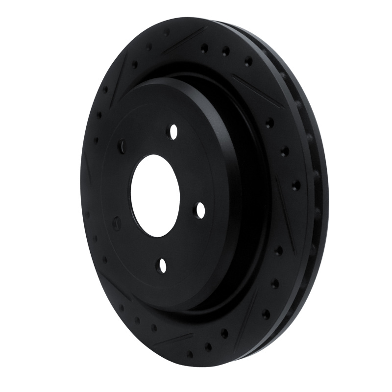 Picture of R1 97-13 Cadillac XLR Rear Left Drilled & Slotted Black Brake Rotor