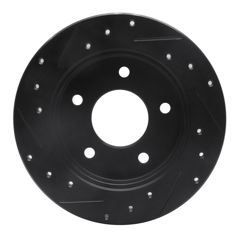 Picture of R1 86-92 Buick Riviera Rear Right Drilled & Slotted Black Brake Rotor