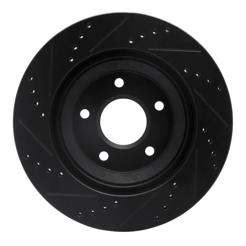 Picture of R1 97-09 Cadillac XLR Left Front Drilled & Slotted Black Brake Rotor
