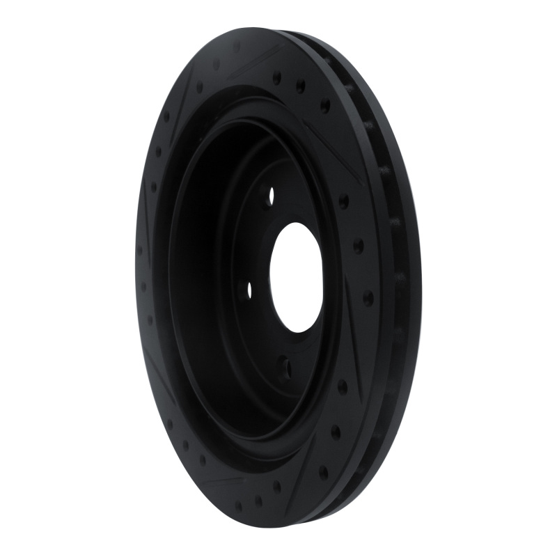Picture of R1 97-13 Cadillac XLR Rear Right Drilled & Slotted Black Brake Rotor