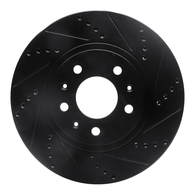 Picture of R1 03-07 Cadillac CTS Front Right Drilled & Slotted Black Brake Rotor