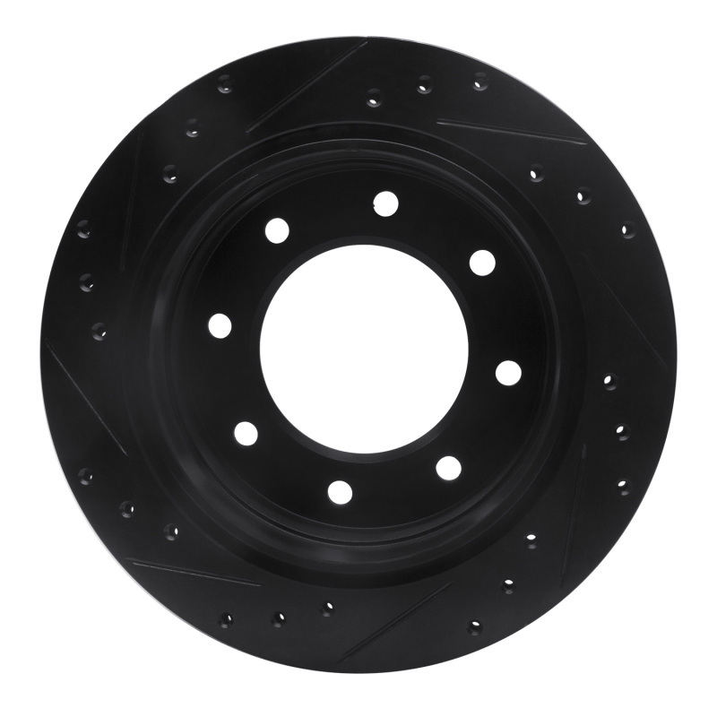 Picture of R1 00-11 Cadillac DTS Rear Right Drilled & Slotted Black Brake Rotor