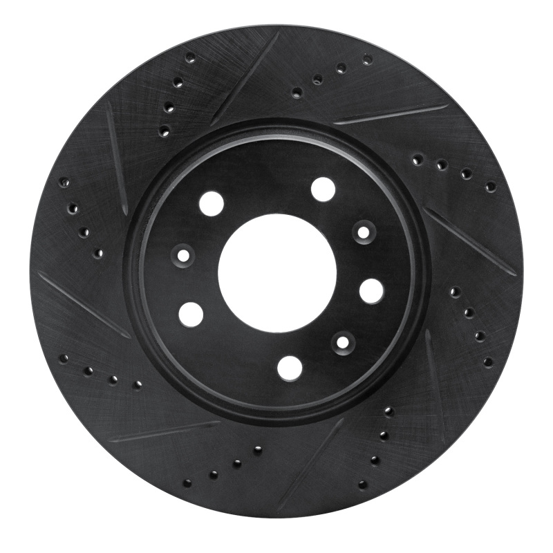 Picture of R1 03-08 Cadillac STS Front Left Drilled & Slotted Black Brake Rotor