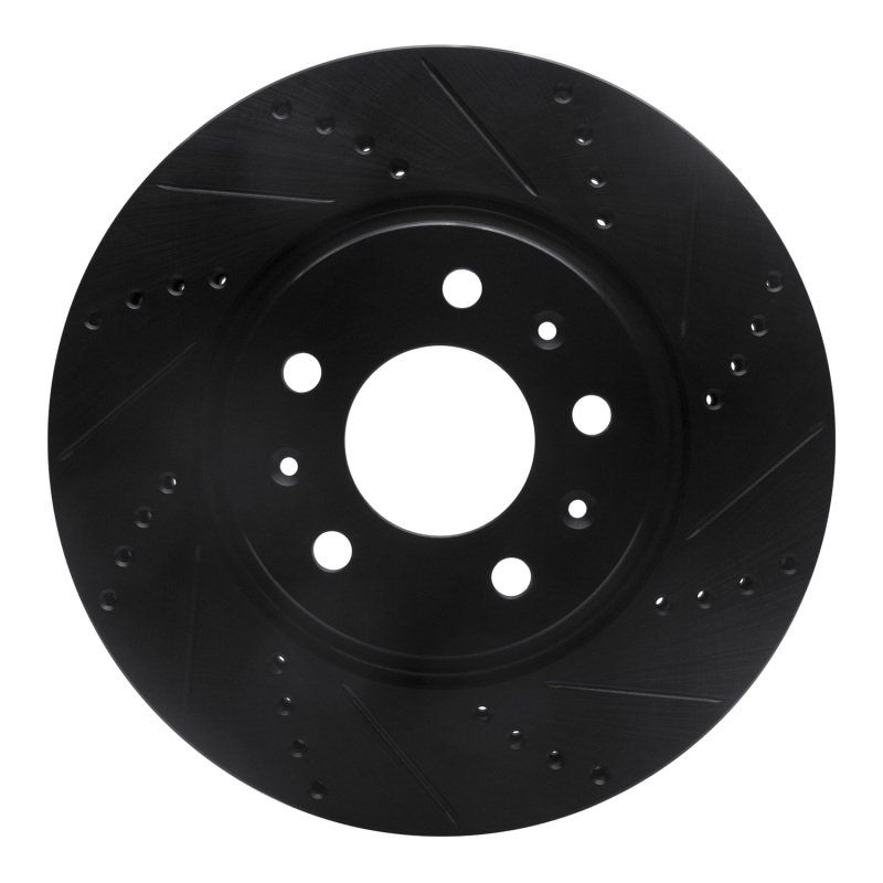 Picture of R1 03-08 Cadillac STS Front Right Drilled & Slotted Black Brake Rotor