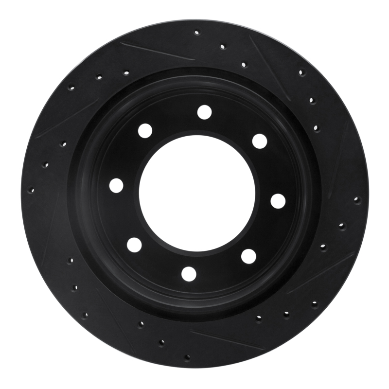 Picture of R1 00-11 Cadillac DTS Rear Left Drilled & Slotted Black Brake Rotor