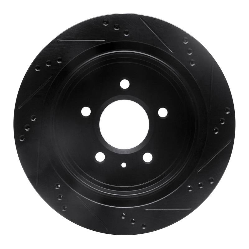 Picture of R1 03-11 Cadillac CTS Rear Left Drilled & Slotted Black Brake Rotor