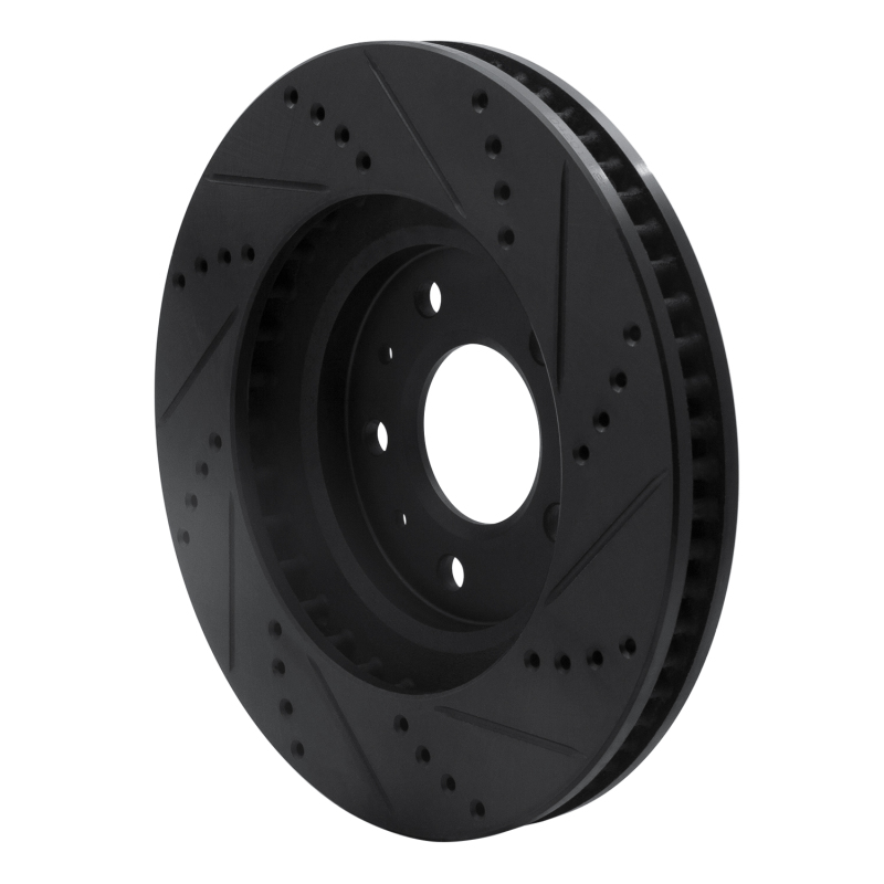 Picture of R1 03-07 Cadillac CTS Front Left Drilled & Slotted Black Brake Rotor